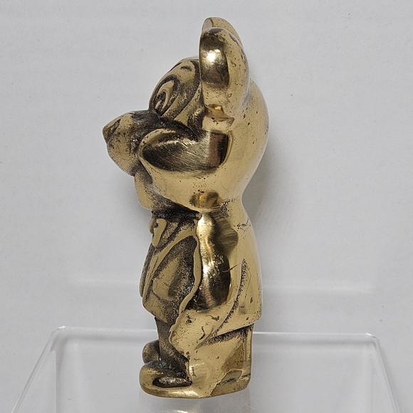 Vintage Disney Mickey Mouse Brass Figure Collectible 1960’s w/ Natural Patina - Picture 5 of 10